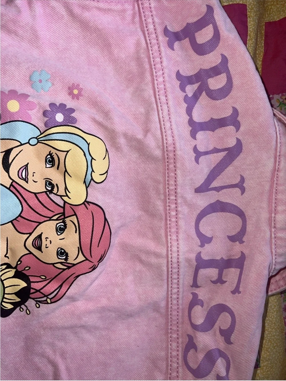 Prince Pink Kids Denim Jacket with Princess Graphic Disney 4T